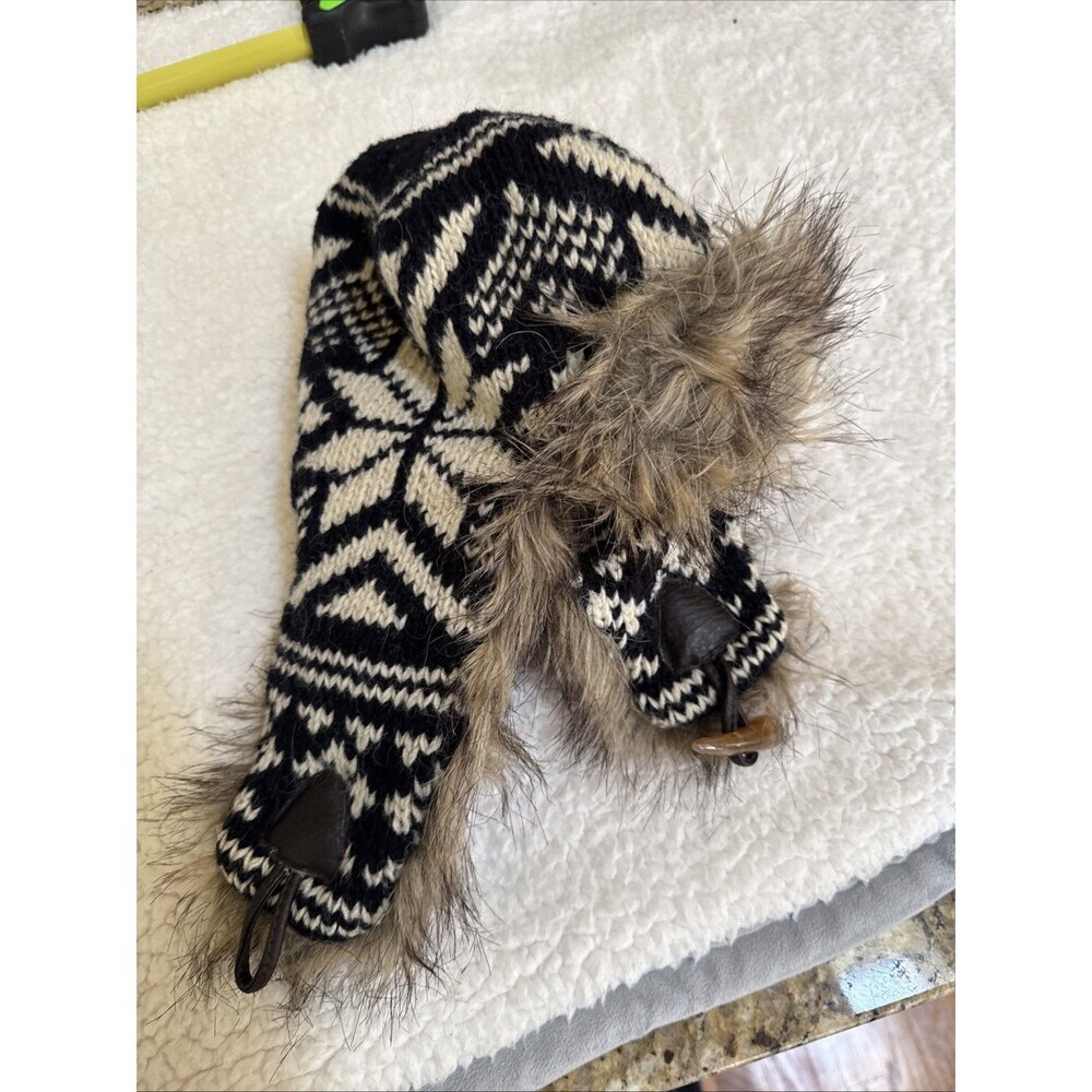 American Eagle Buffalo Trapper Hat w/Faux Fur Ear Flaps Fleece Lining - Picture 5 of 6